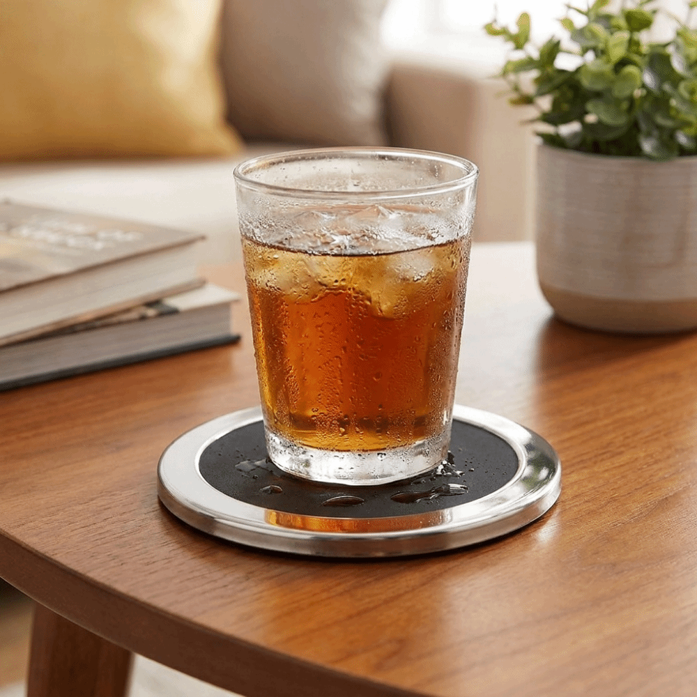 6PCS/SET Round Stainless Steel - огляд і ціна Marble Coaster Set