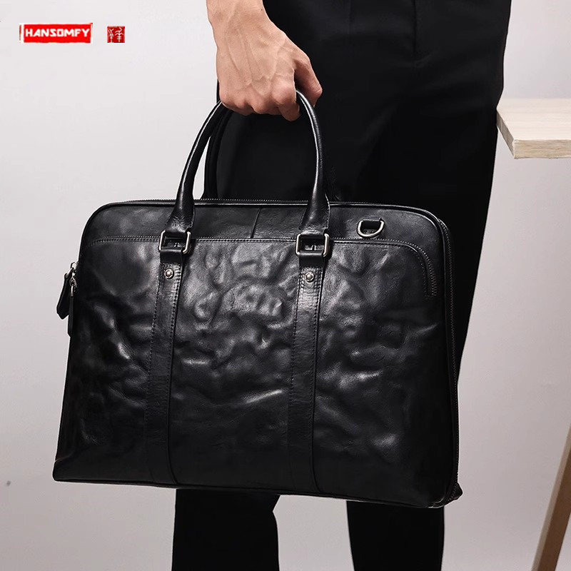 2025 New Genuine Leather Men's - огляд і ціна Leather Briefcase