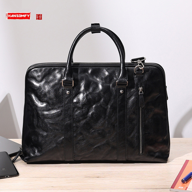 2025 New Genuine Leather Men's - огляд і ціна Leather Briefcase