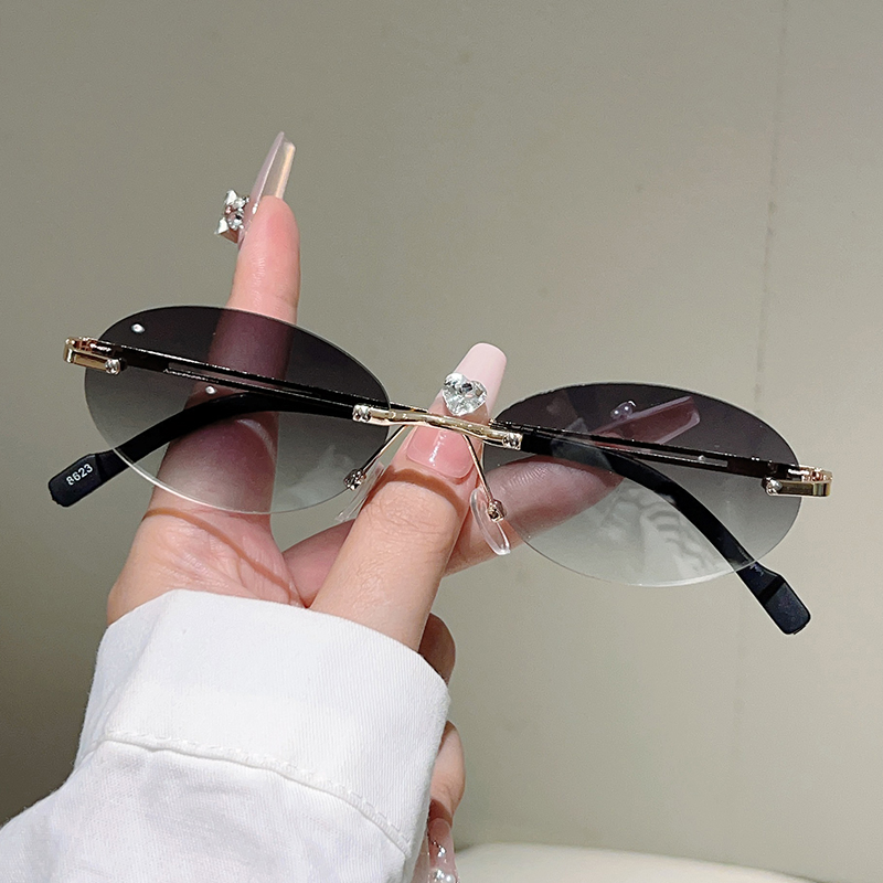 Rimless Oval Sunglasses Women  - огляд і ціна Designer Sunglasses