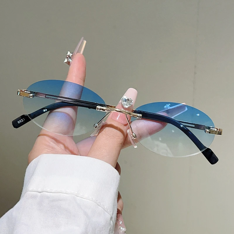 Rimless Oval Sunglasses Women  - огляд і ціна Designer Sunglasses