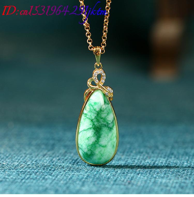 Natural Jade Water Drop Pendan - огляд і ціна Gold Plated Jewelry