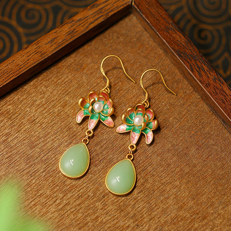 Green Natural Jade Water Drop  - огляд і ціна Gold Plated Jewelry
