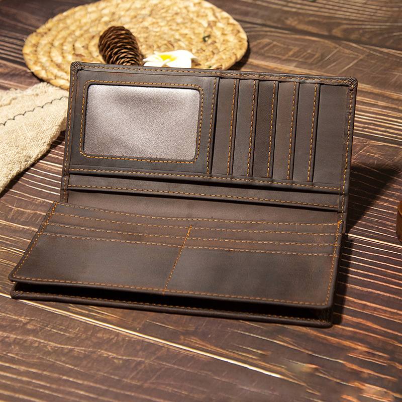 Men's Genuine Leather Long Wal - огляд і ціна Leather Wallet Men