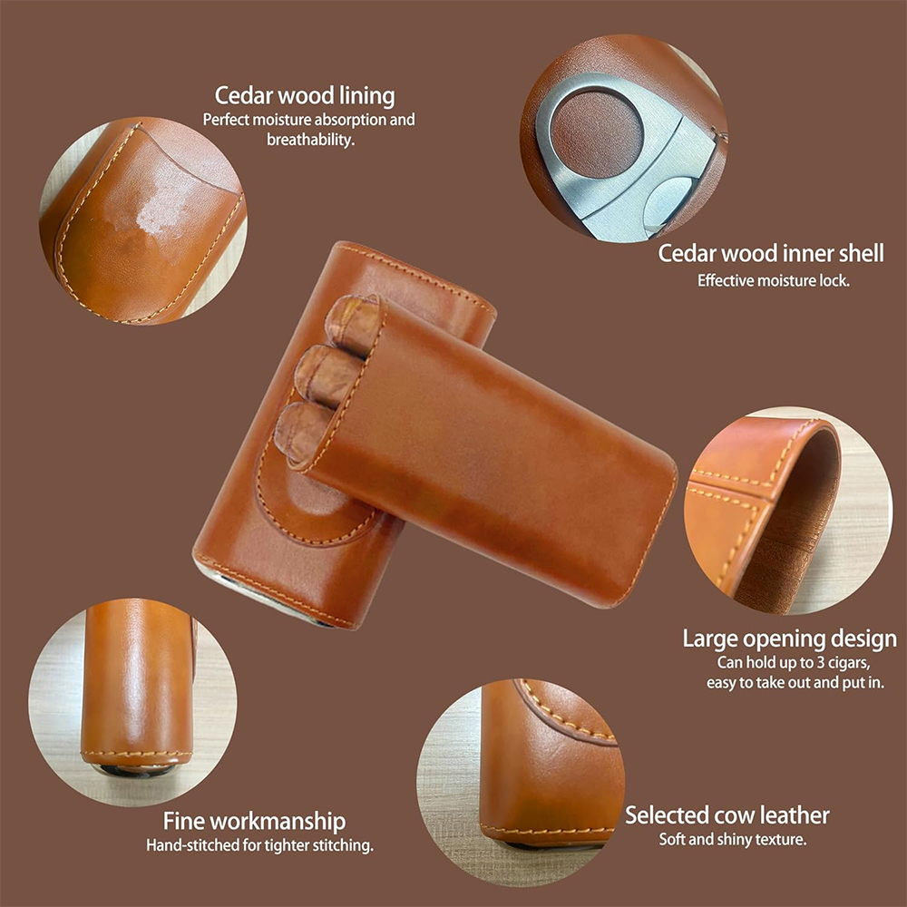 LMETJMA 3-Finger Leather Cigar - огляд і ціна Premium Cigar Case