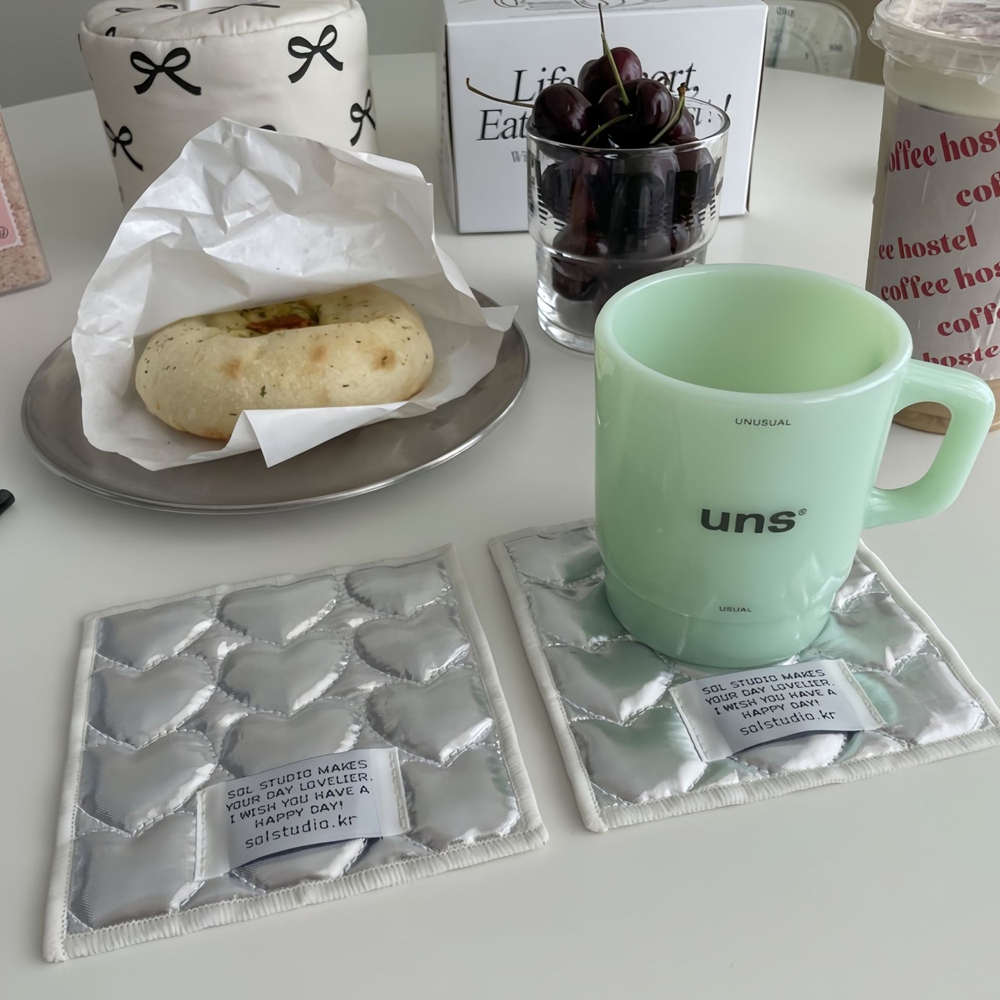 Korean Ins Love Quilted Metal  - огляд і ціна Marble Coaster Set