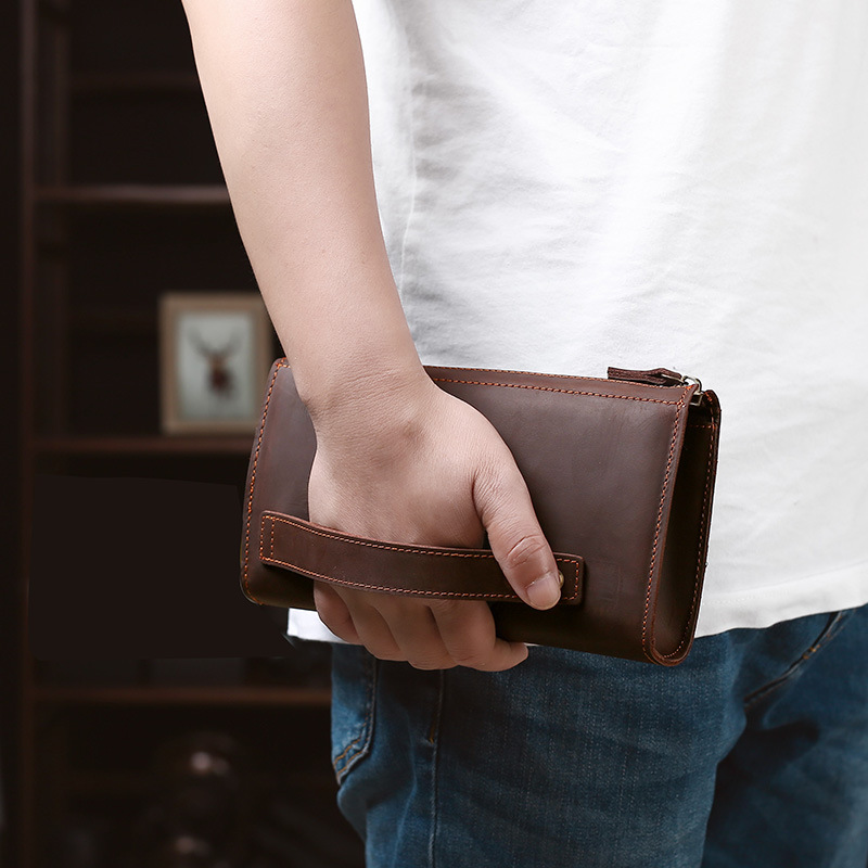 Men's Clutches Long Handbag Bu - огляд і ціна Leather Wallet Men