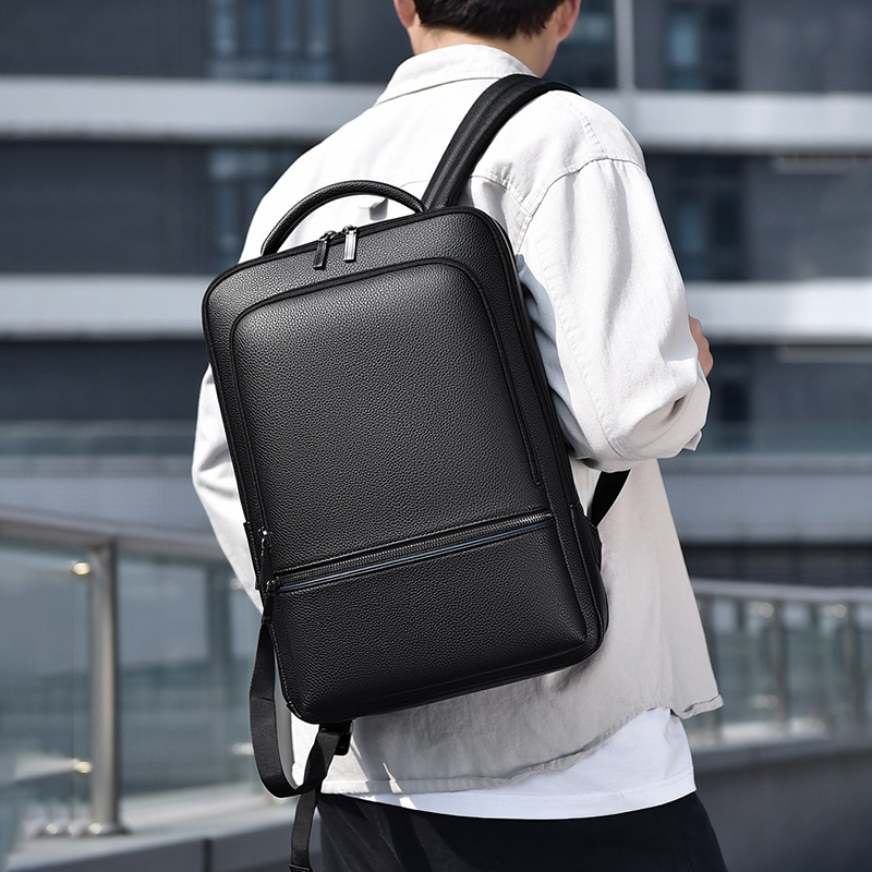 PU Leather Men's Backpack USB  - огляд і ціна Leather Briefcase