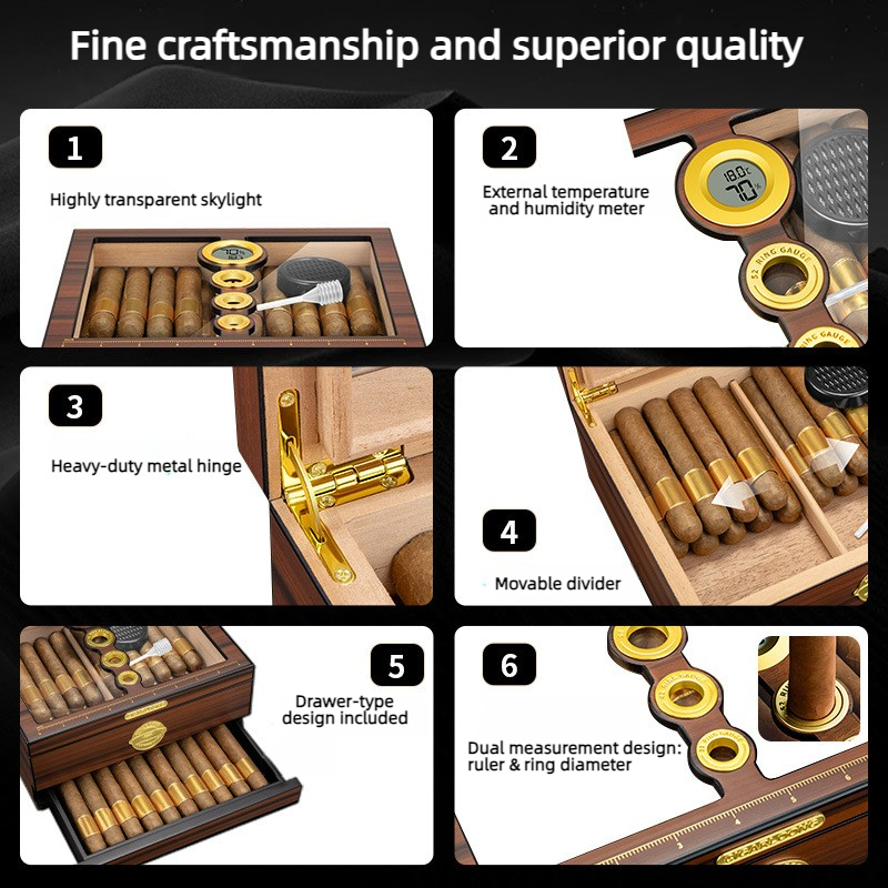 Luxury Wooden Cigar Humidor Bo - огляд і ціна Luxury Gift Set