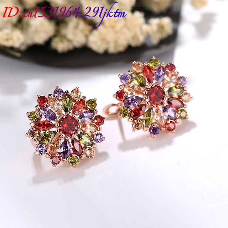 Natural Crystal Flower Earring - огляд і ціна Gold Plated Jewelry