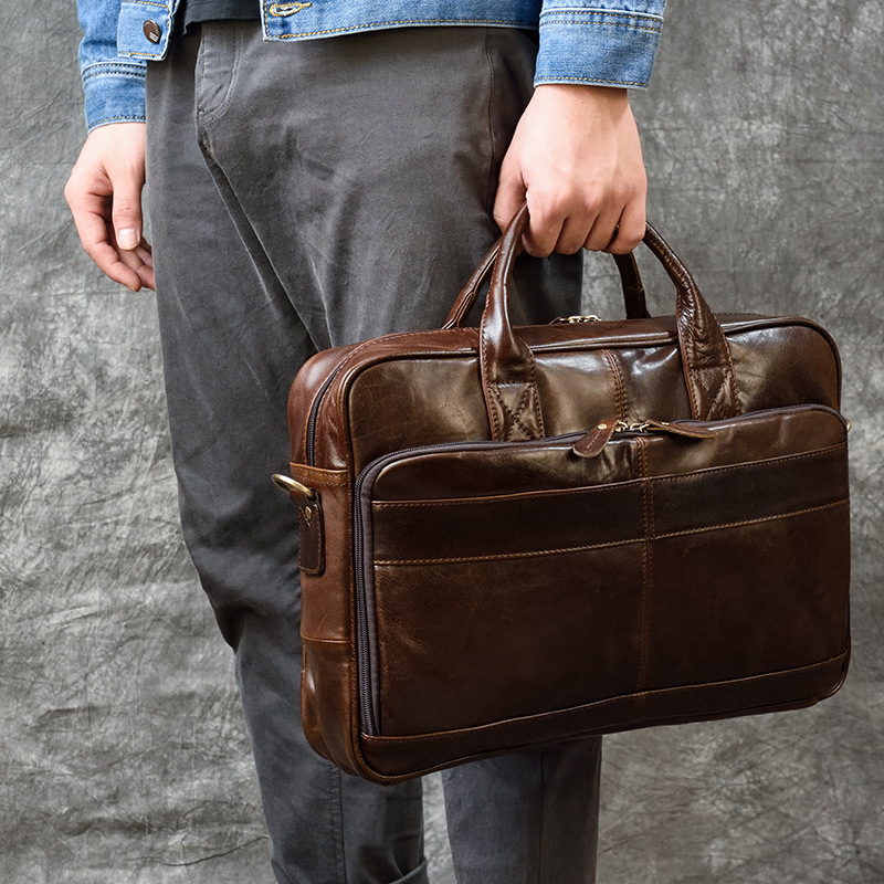 Luxury Genuine Leather Handbag - огляд і ціна Leather Briefcase
