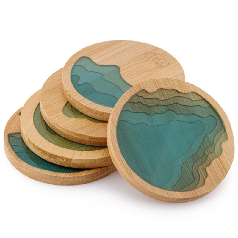 Creative Bamboo Resin Creative - огляд і ціна Marble Coaster Set
