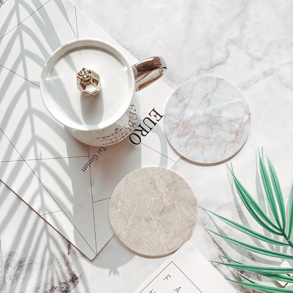 White Marble Coaster  Absorben - огляд і ціна Marble Coaster Set