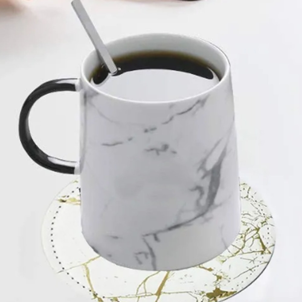 7Pcs Coaster Set PU Leather Co - огляд і ціна Marble Coaster Set