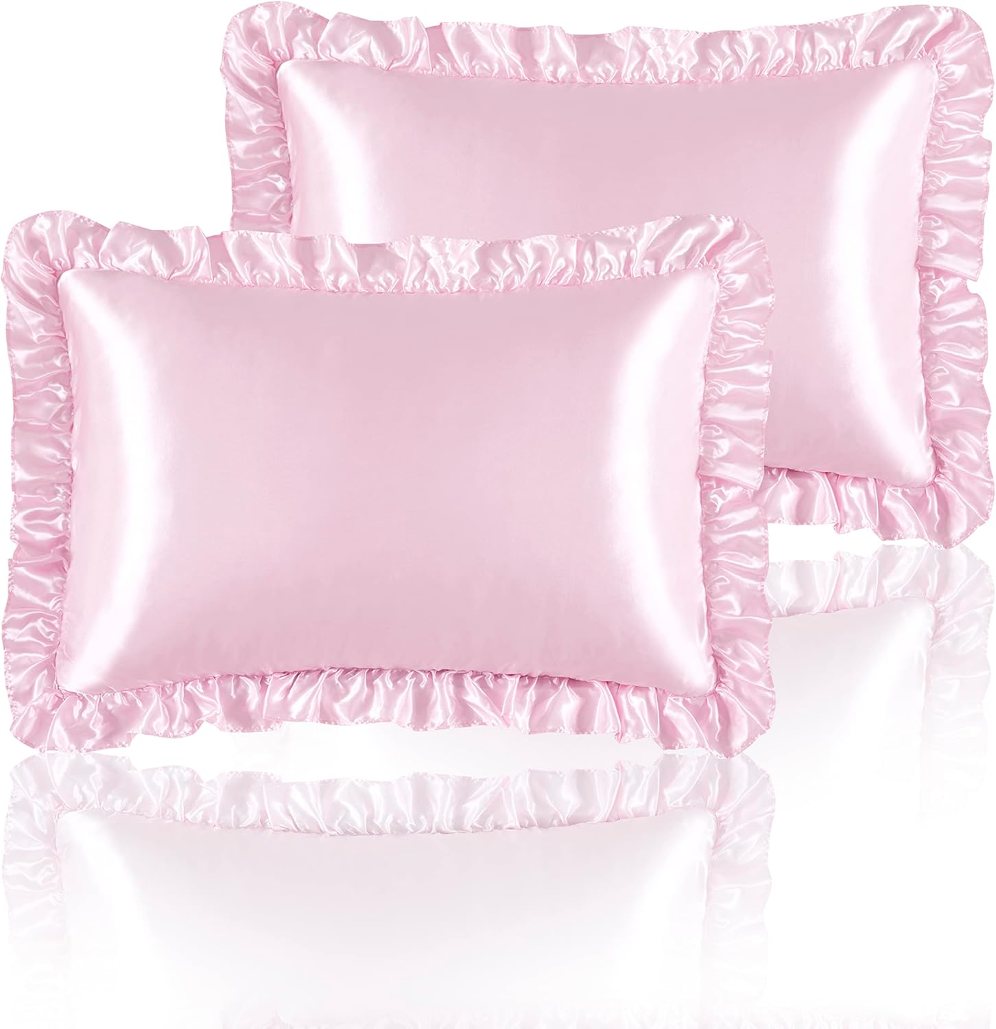 2Pcs Satin Ruffled Pillow Case - огляд і ціна Silk Pillowcase