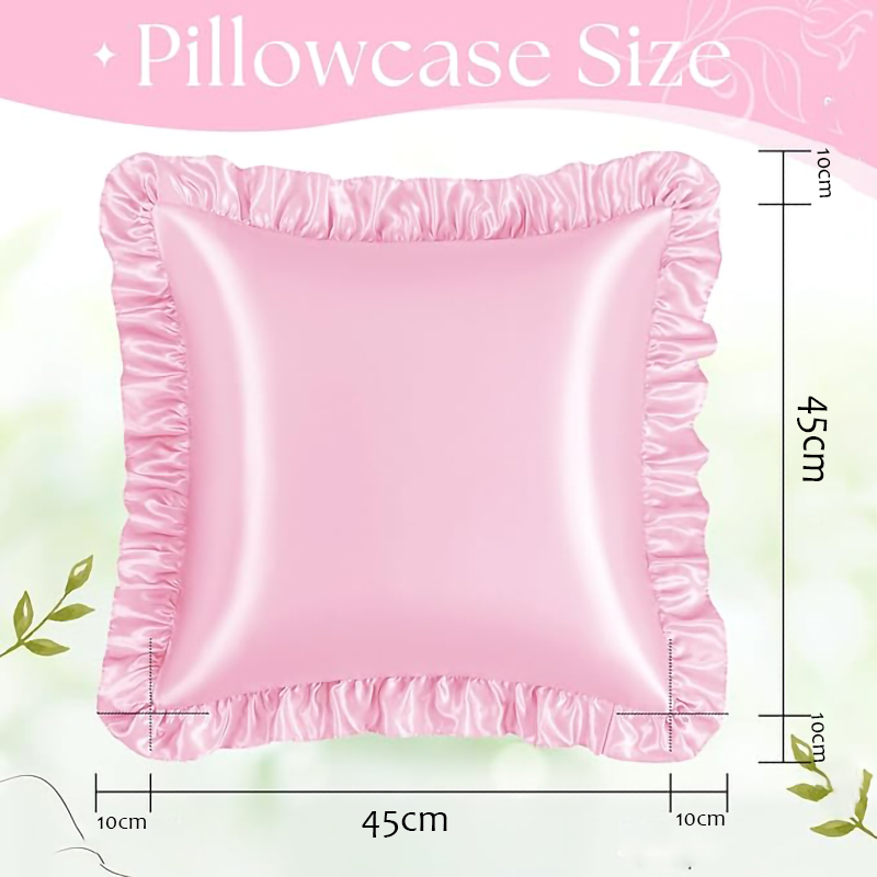 2Pcs Satin Ruffled Pillow Case - огляд і ціна Silk Pillowcase