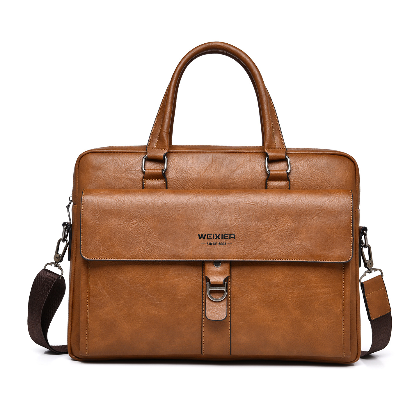 Vintage Dark Brown PU Leather  - огляд і ціна Leather Briefcase