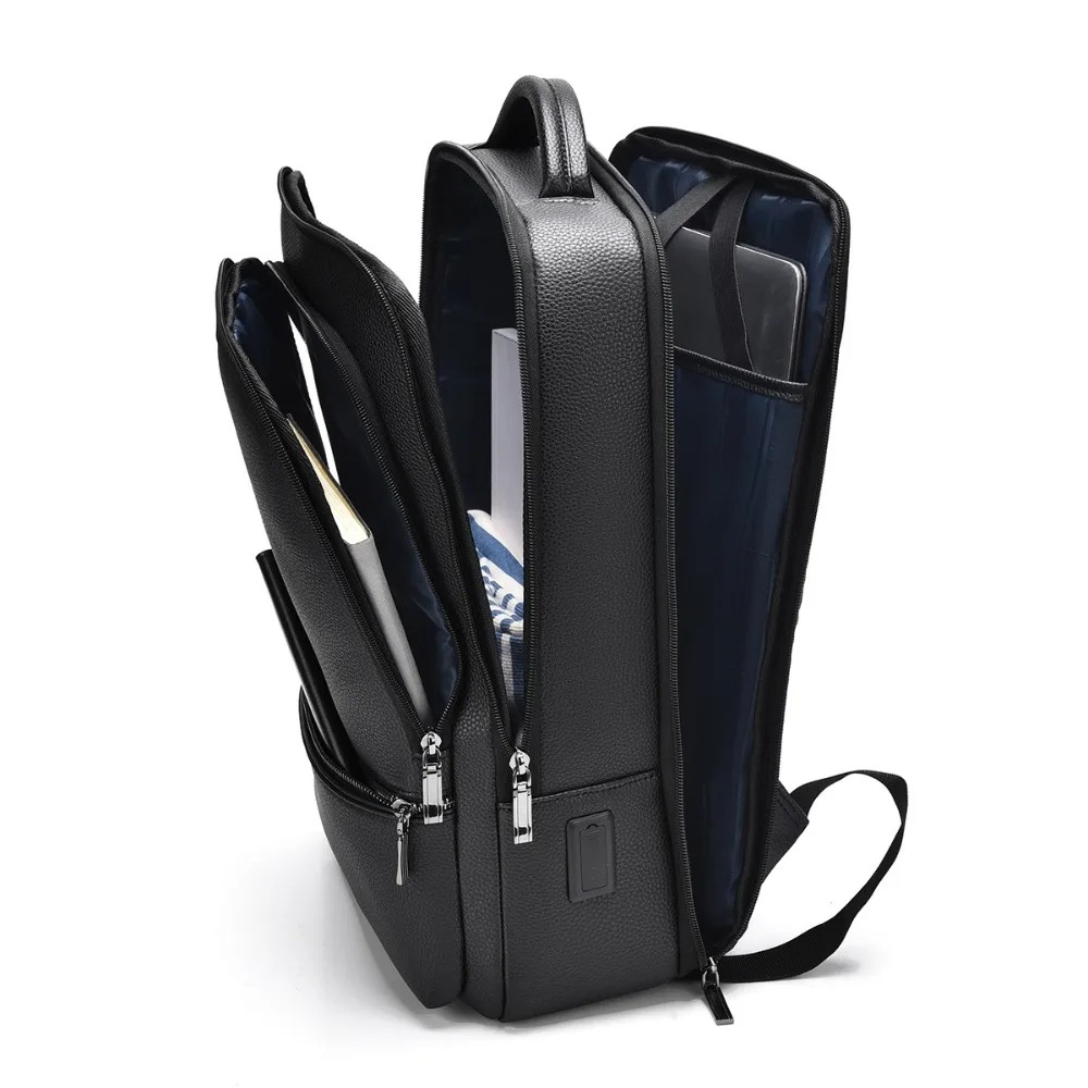 PU Leather Men's Backpack USB  - огляд і ціна Leather Briefcase
