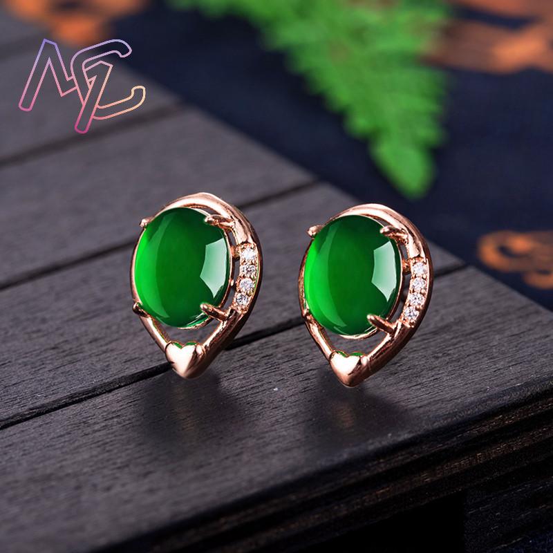 Natural Jade Flower Earrings S - огляд і ціна Gold Plated Jewelry