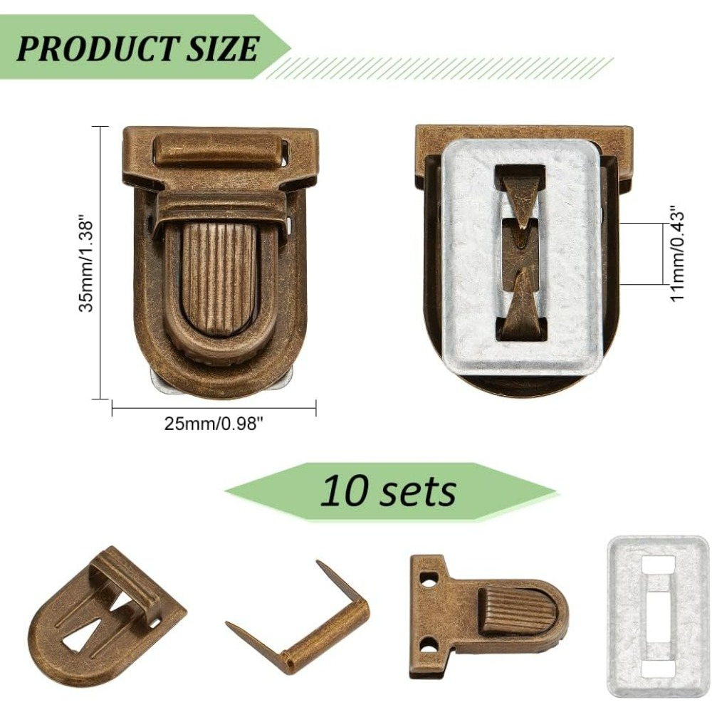 10 Sets Iron Purse Push Locks  - огляд і ціна Leather Briefcase