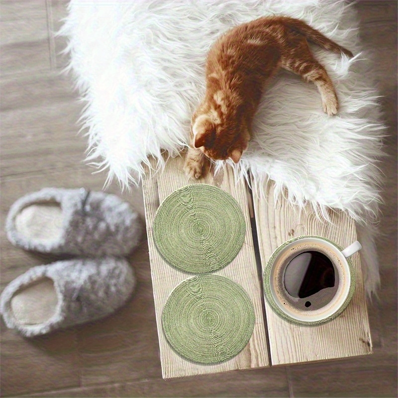 6pcs 4in Round Retro Green Gro - огляд і ціна Marble Coaster Set